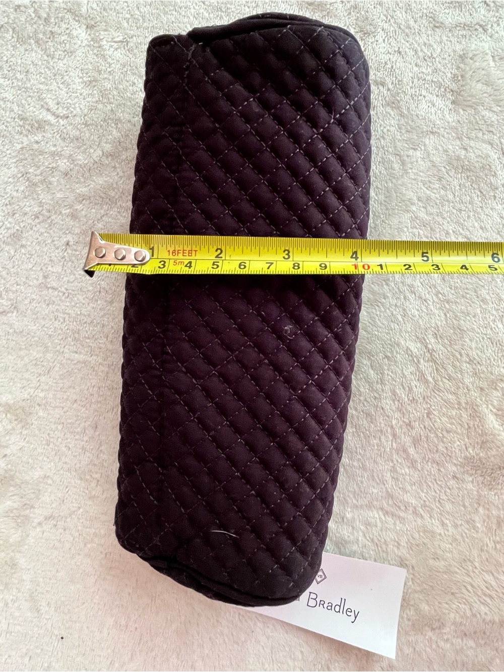 NWT Vera Bradley Quilted on A Roll Case Fold Over Clutch Black Elegant Fabric - Picture 9 of 9